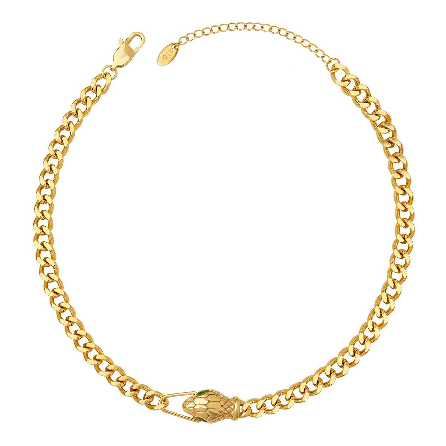 18K gold-plated Stainless-steel Snake Short necklace