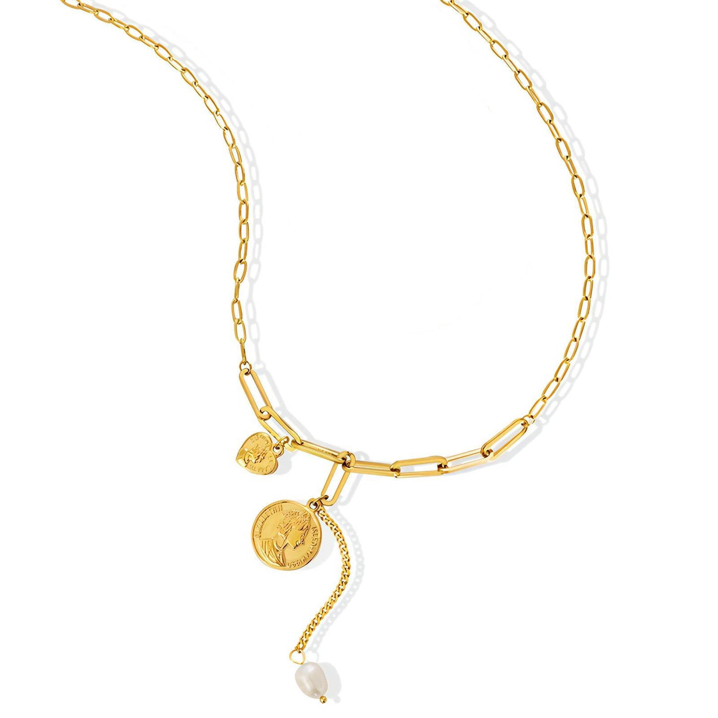 18K gold-plated Stainless-steel Coin necklace