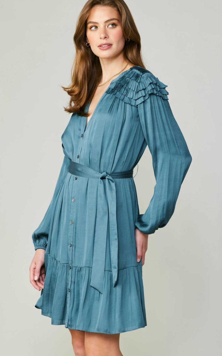 Deep Cyan Blue Short Dress