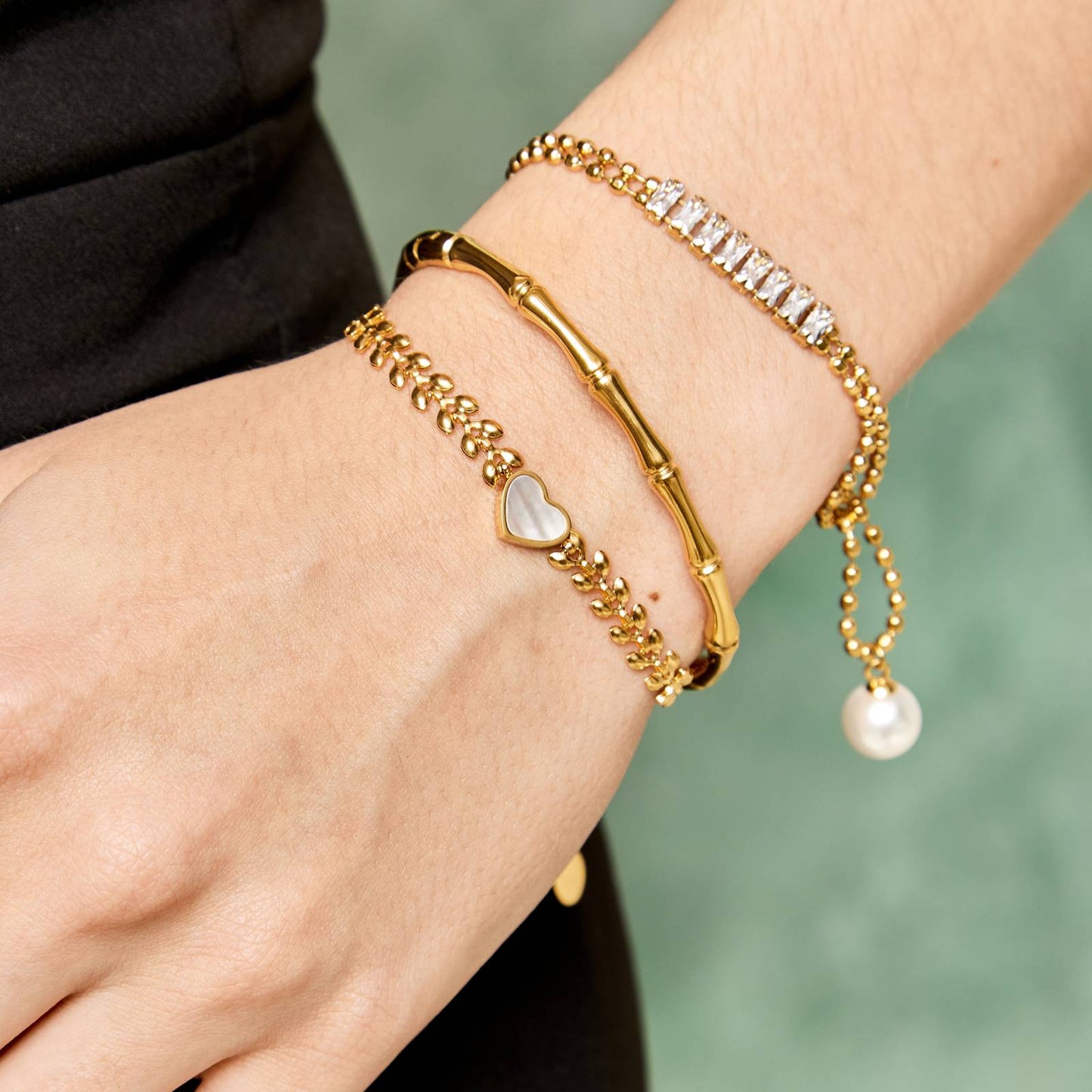 18K gold-plated Stainless-steel Bamboo bracelet