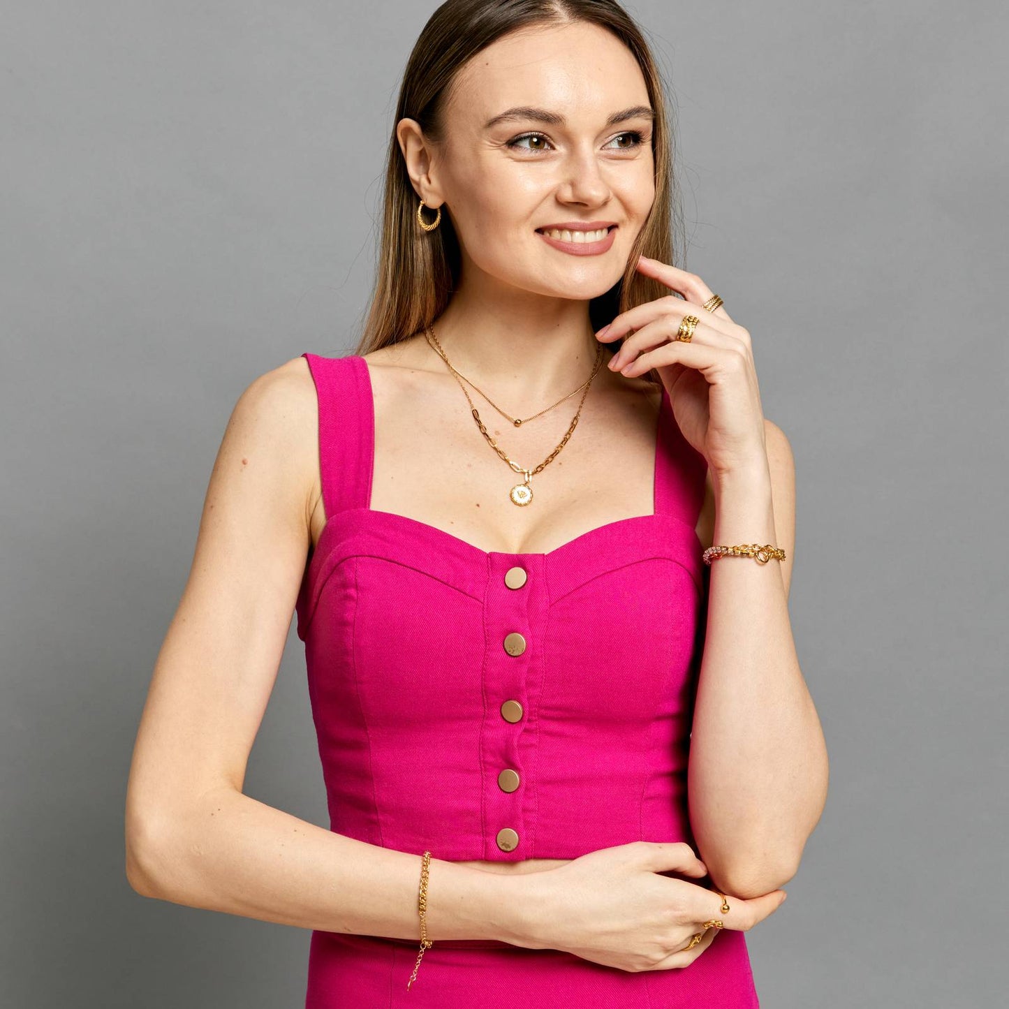 18K gold-plated Stainless-steel Bee necklace