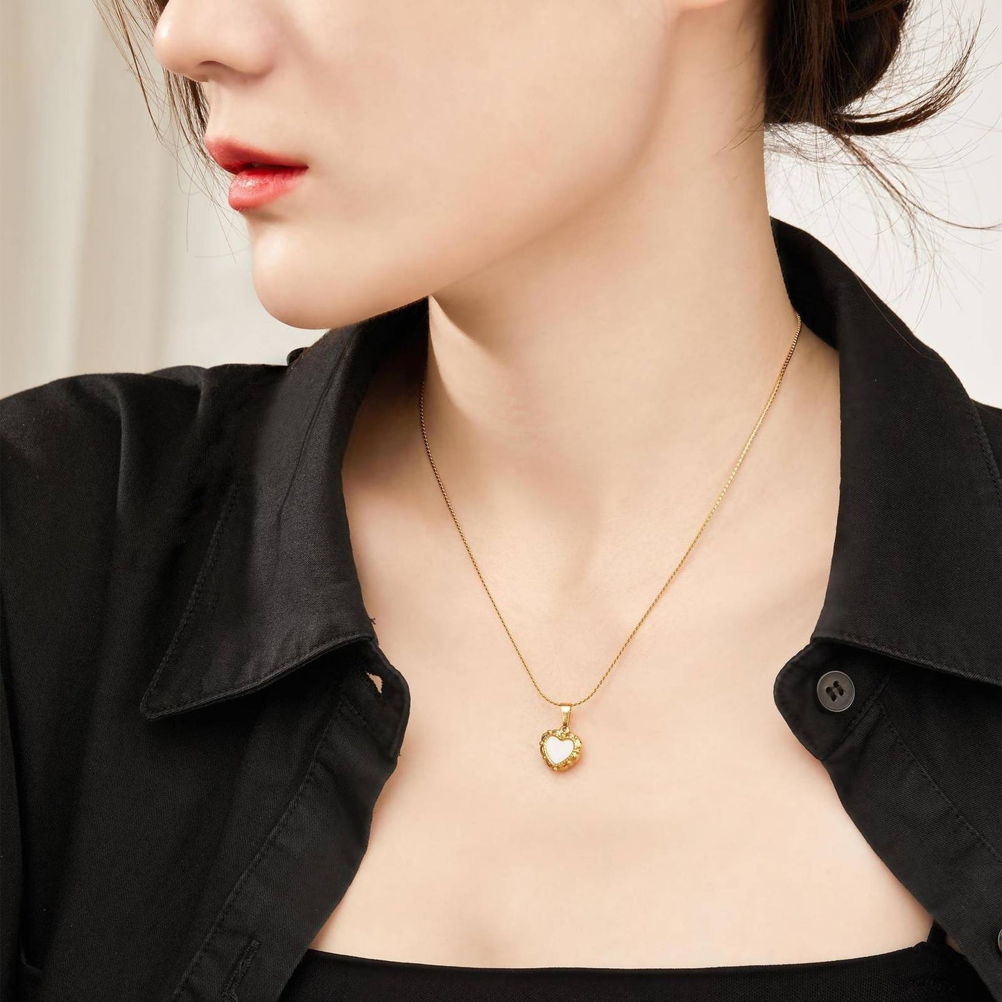 18K gold-plated Stainless-steel Heart necklace