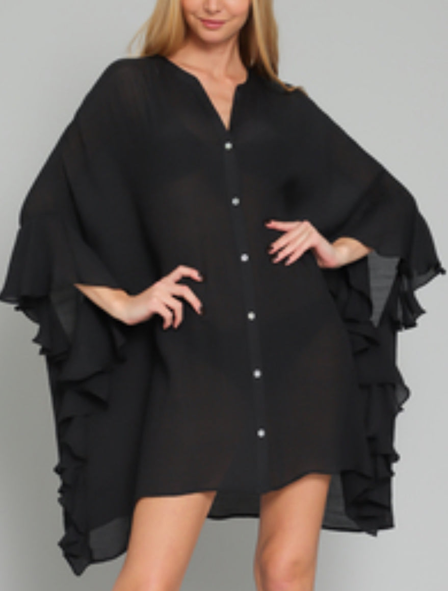 Black Mini Cover-Up Dress