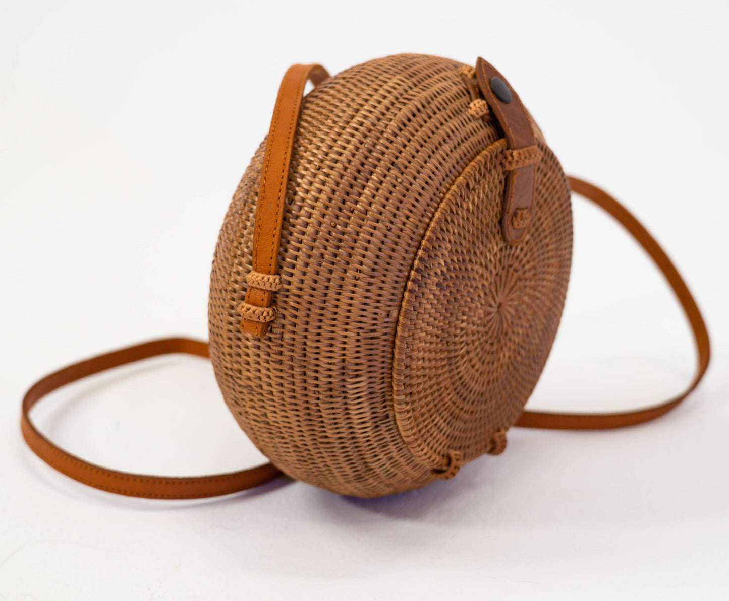 Java Round Rattan Crossbody Bag