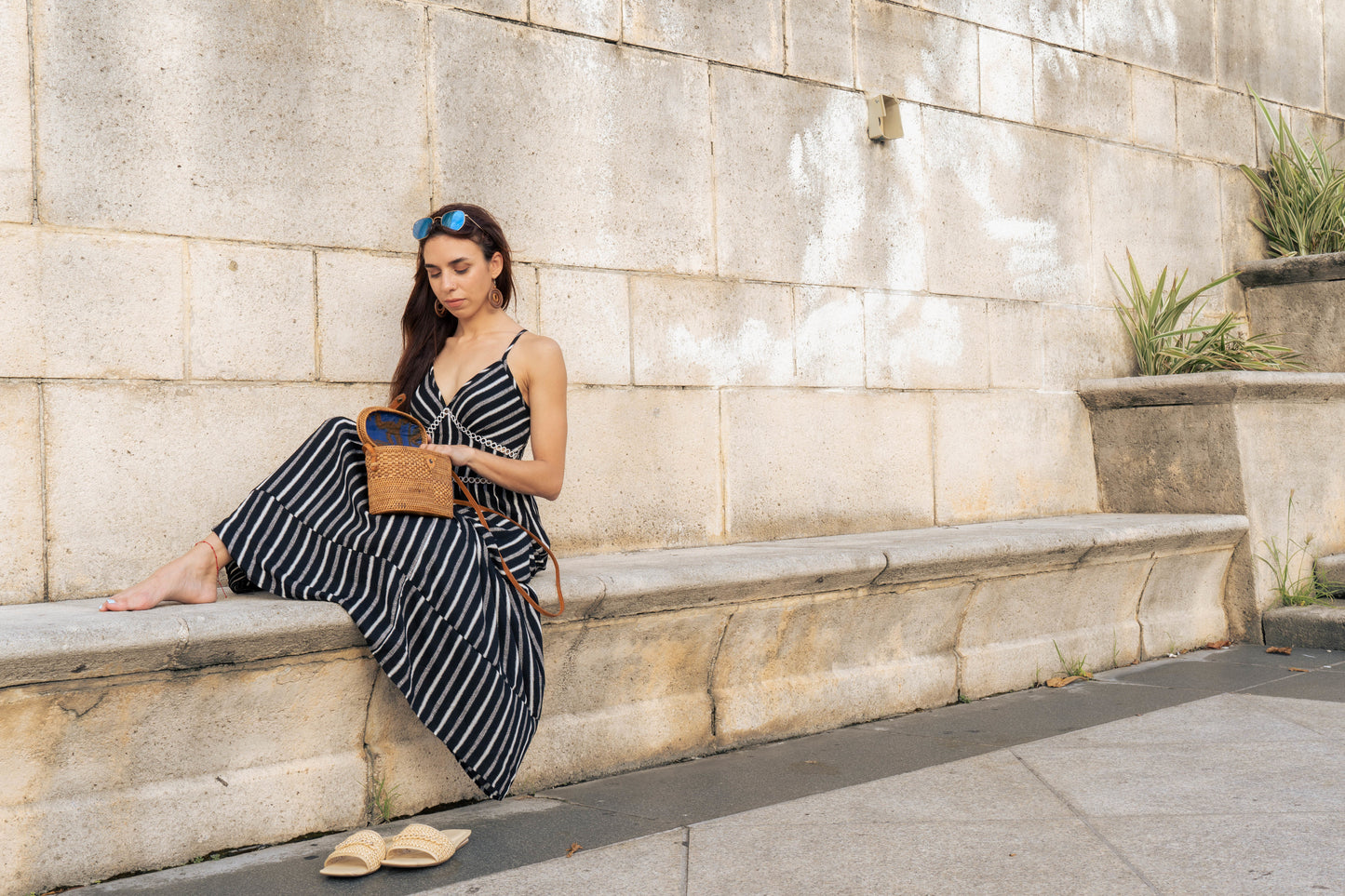 Labengki Rattan Crossbody Basket Bag