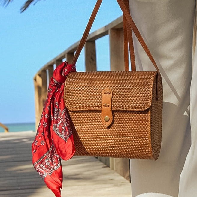 Sumatra Rattan Crossbody Bag