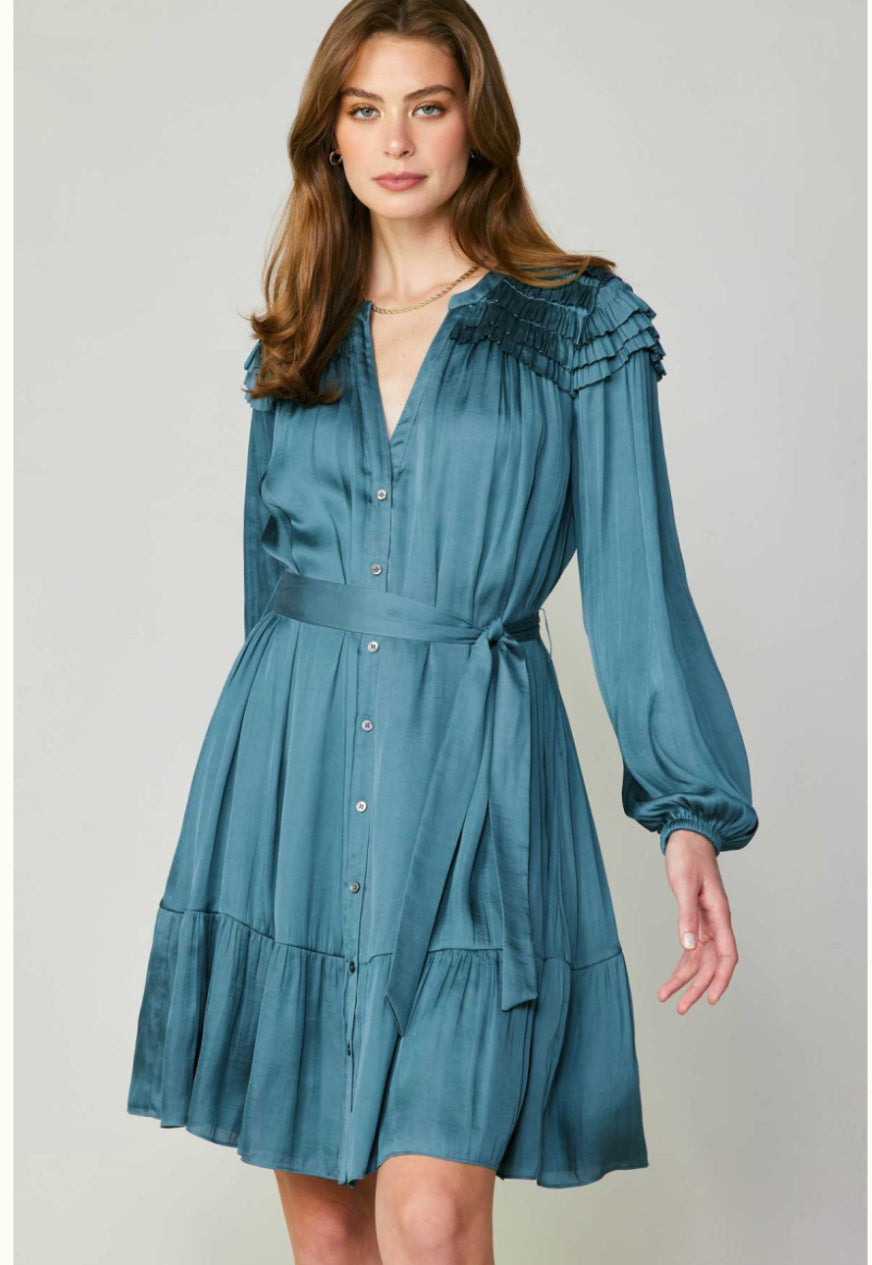 Deep Cyan Blue Short Dress Reverse Concept Deep Cyan Blue Short Dress Reverse Concept